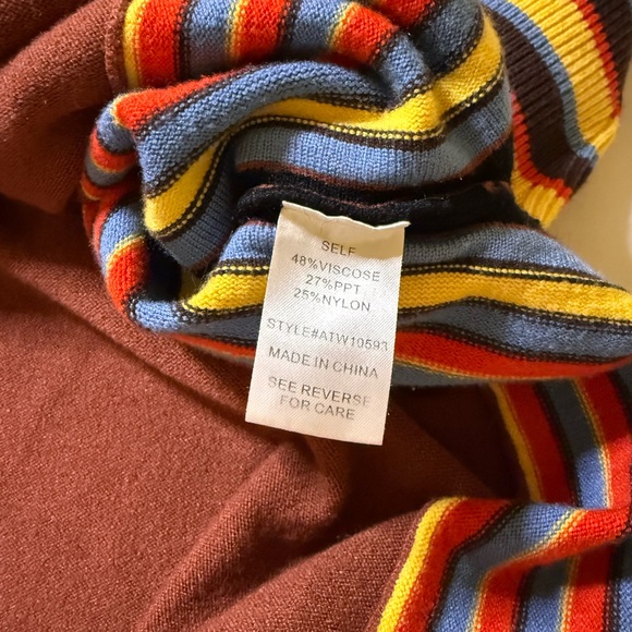 Striped Multicolor Turtleneck Sweater - Picture 4 of 6